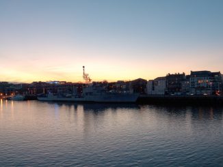 Nantes - quais de Loire au coucher du soleil