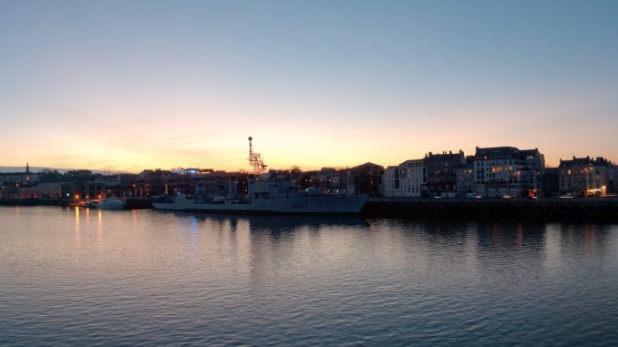 Nantes - quais de Loire au coucher du soleil