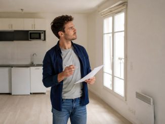 Jeune locataire faisant l'état des lieux de sortie de son studio
