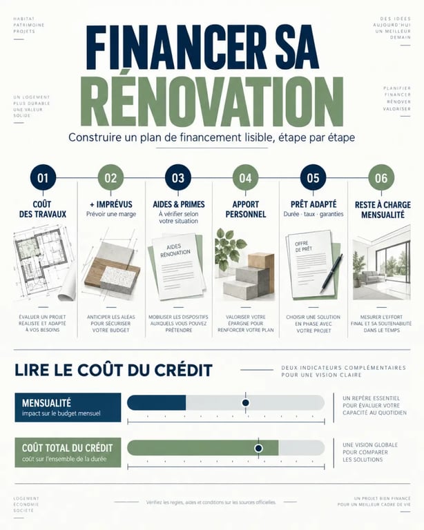 Infographie sur l'optimisation du financement de vos projets de rénovation immobilière