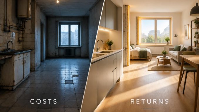 Rentabilité locative d’un studio : travaux rentables
